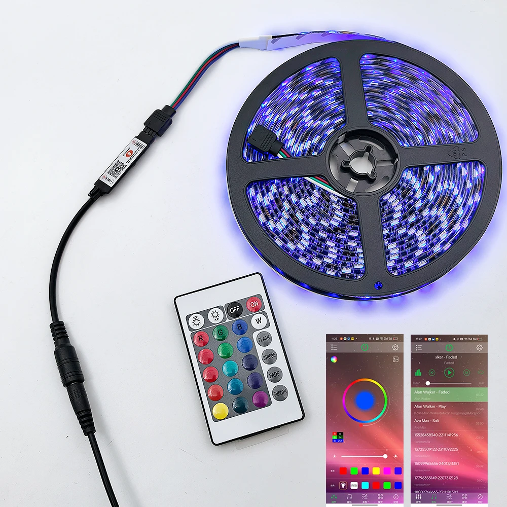 Kontroler LED Kontroler LED kompatybilny z Bluetooth Kontroler RGB Kontroler świateł LED mini ściemniacz do taśmy LED DC5V 12V 24V RGB 3528 5050