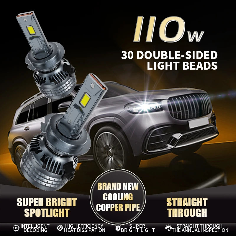 

2Pcs 12v and 24v Led Light H7 H4 H11 H8 Led 9005 9006 9012 H1 H3 110w Car Headlight Bulbs Car Truck 150W For Hino ISUZU MAN