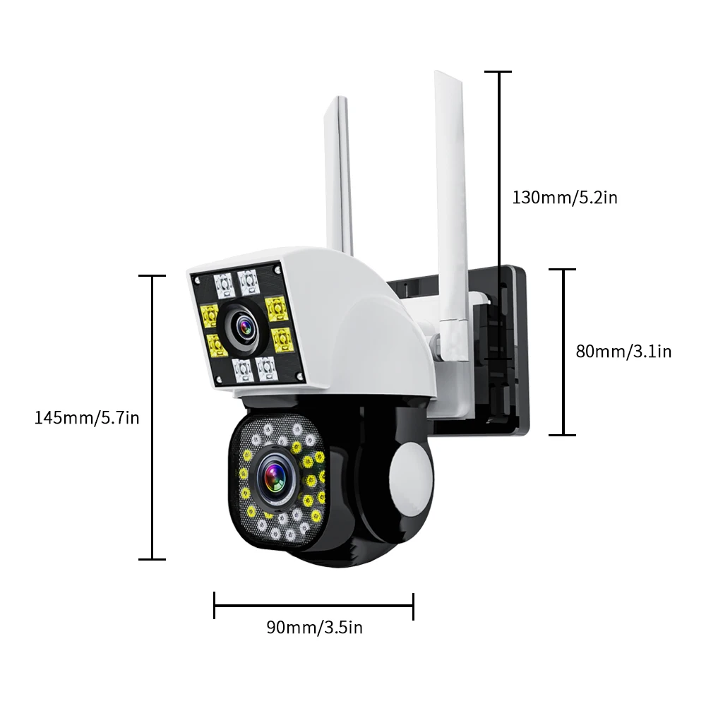 Imagem -06 - Câmera de Segurança Doméstica sem Fio ao ar Livre Lente Dupla Tela Dupla Wi-fi Monitoramento ip 2k 4mp 1080p