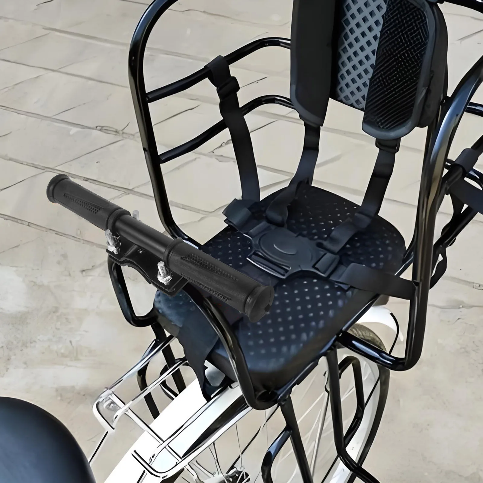 

Thickened Iron Bike Rear Seat Handlebar Non-Slip Design For Mountain Folding Bikes Easy Installation Safety Armrest For