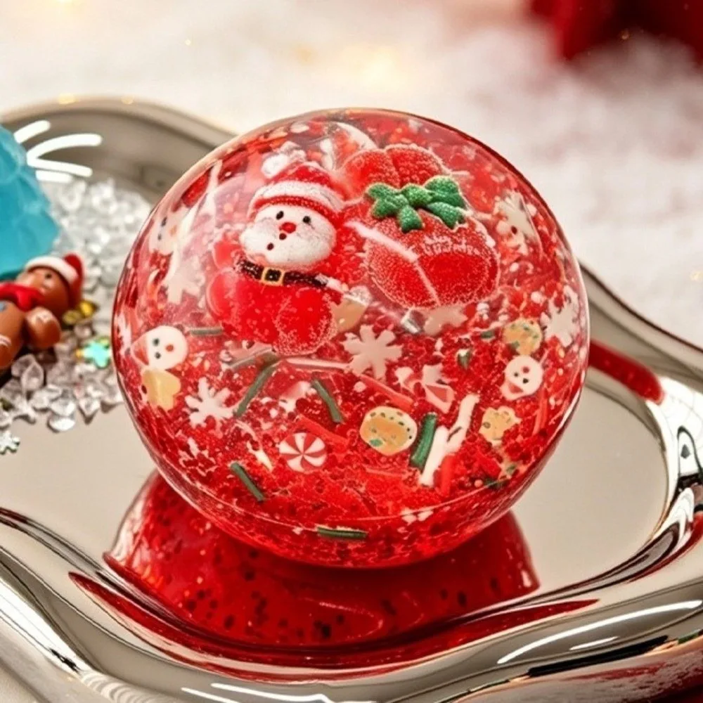 Daily Transparent Christmas Squishy Squeeze Ball Santa Decor Xmas Tree Stress Relief Fidget Unique Cute Slow Rebound Adults