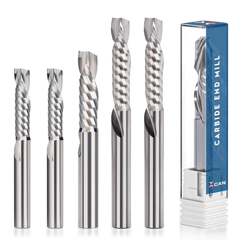 XCAN Kompressionsfräser UP & DOWN Cut CNC-Fräser Eine Nuten Spirale Hartmetall-Schaftfräser Werkzeugfräser für Holz – Detail 9