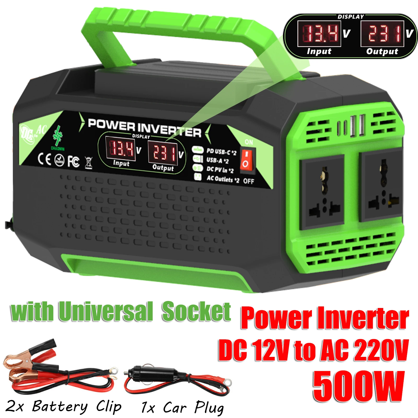 

6000W Power Inverter Pure Sine Wave 12V/24V/48V DC to 110V/220V AC Converter for Solar/RV/Off-Grid Use