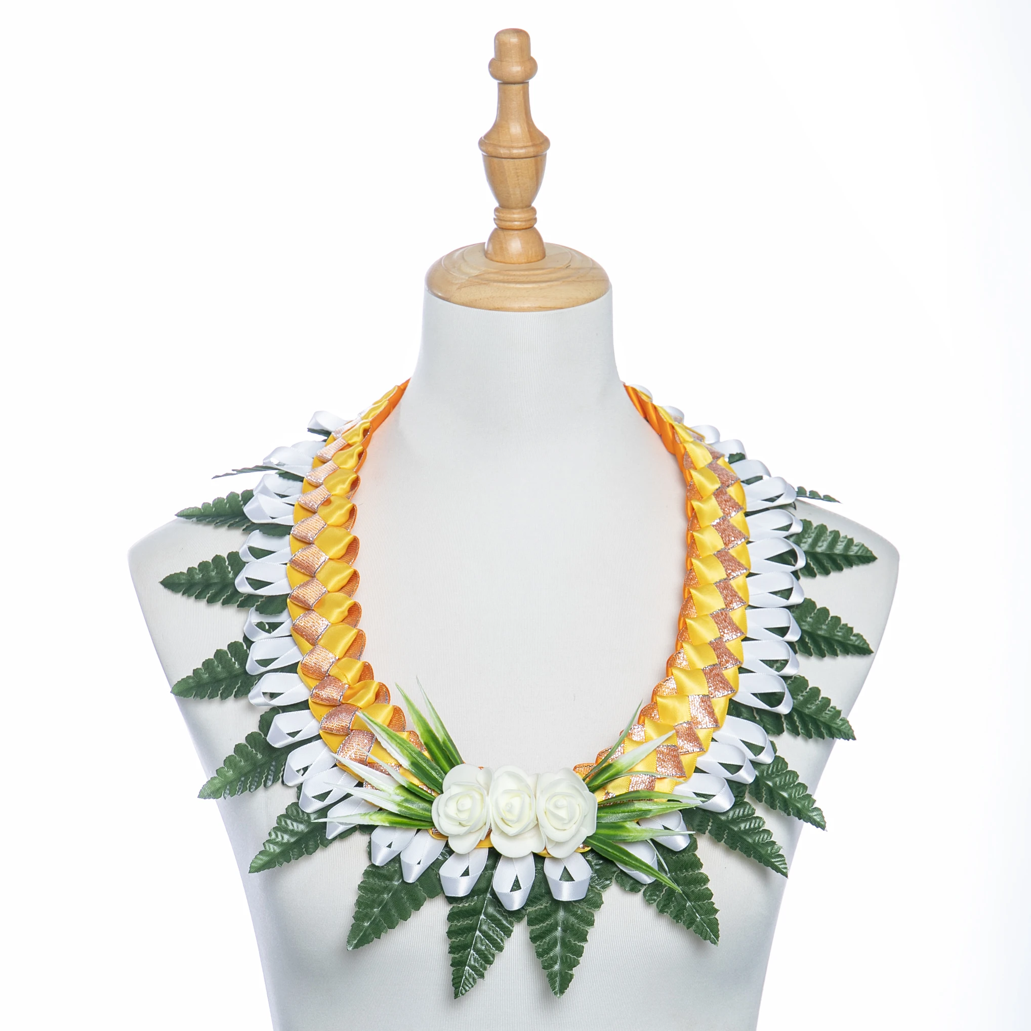 NEW Tongan Kahoa Lei Graduation Season Ribbon Wreath Opening Ceremony  Necklace  for Coronation Celebration Christmas New Year