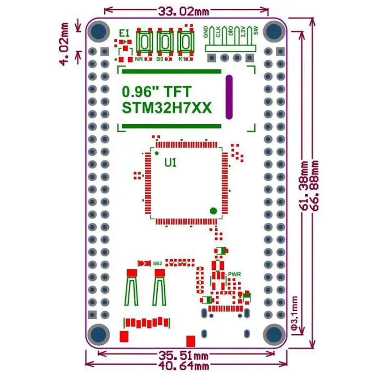 WeAct papan pengembangan papan Demo STM32H7 Board STM32H750 STM32 (A)