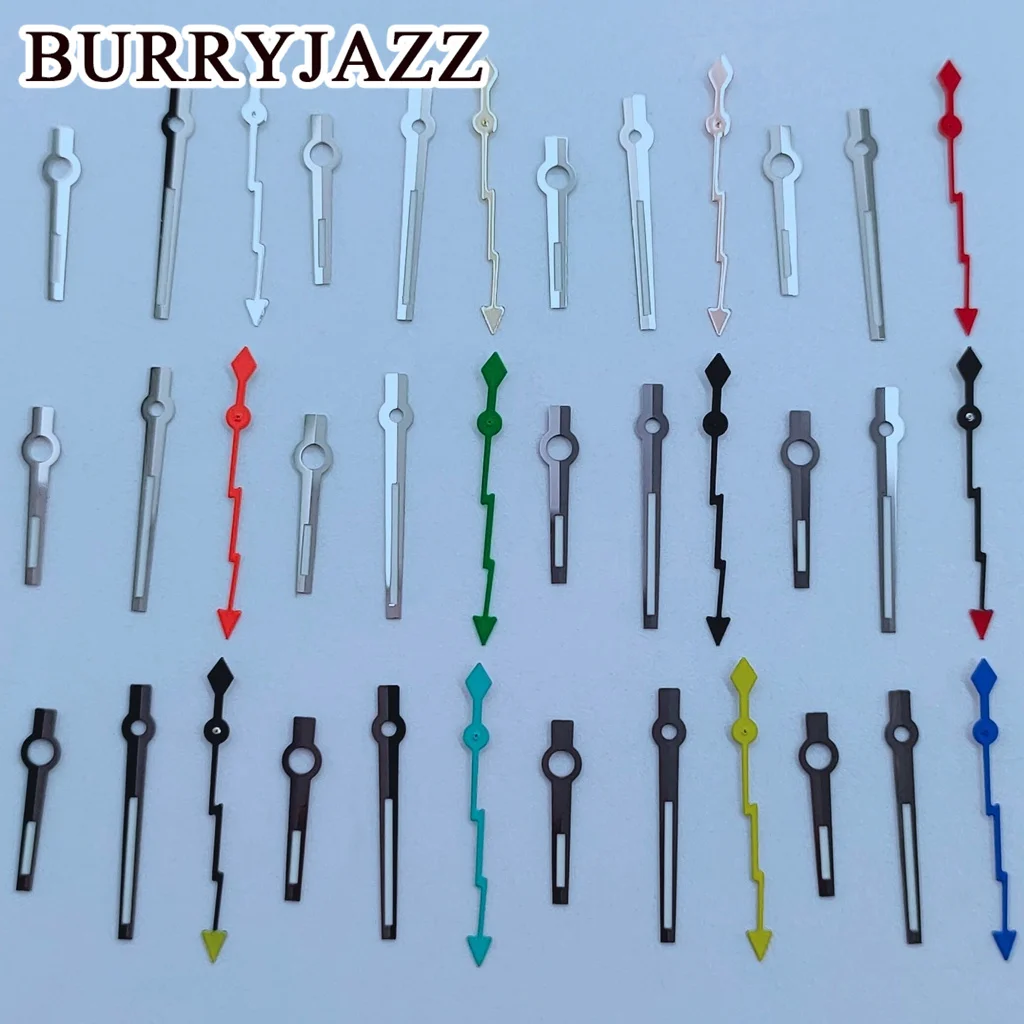 BURRYJAZZ NH35 NH36 NH38 7S26 7S36 4R35 4R36 Watch Hands Silver Gun Hands Green Luminous