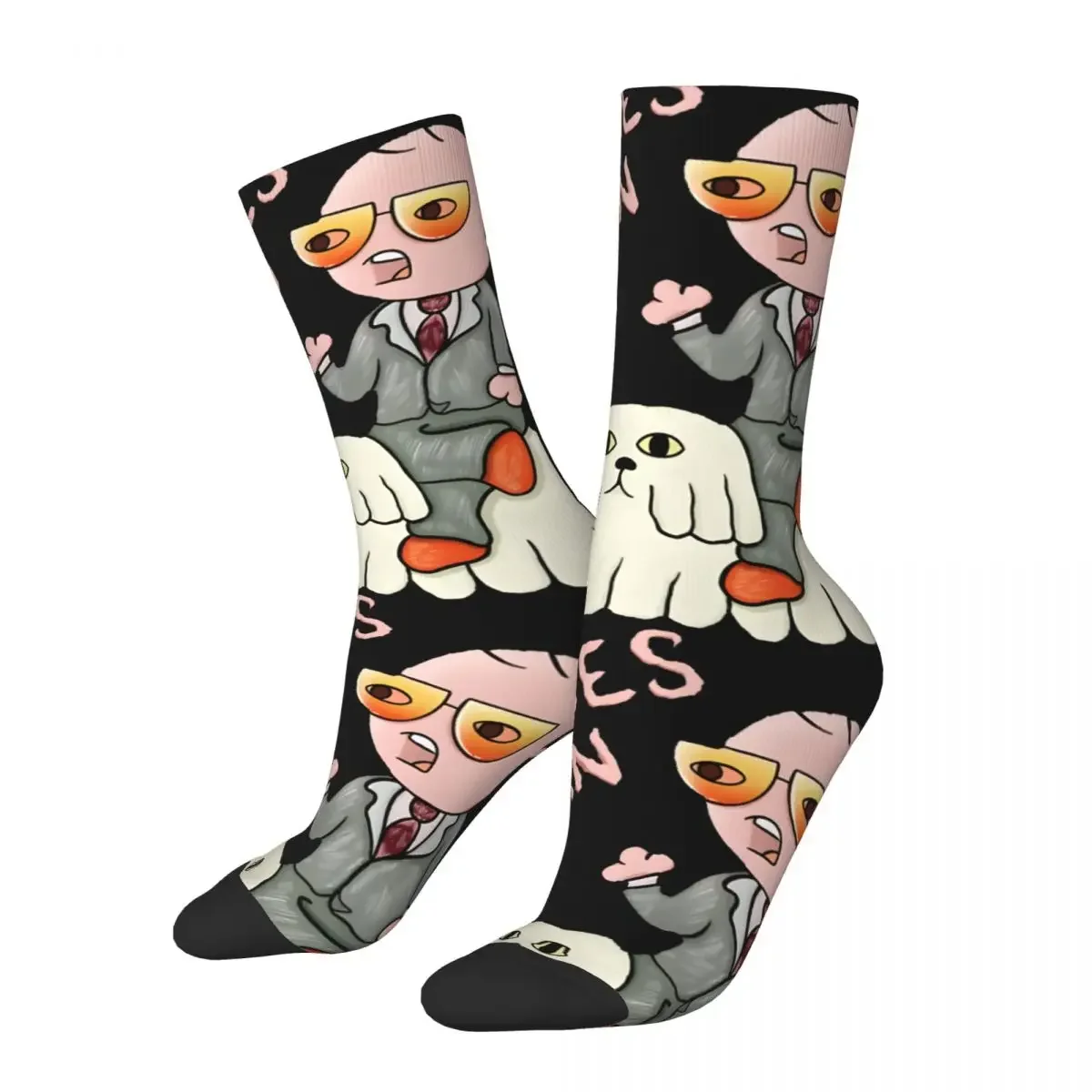 Funny Crazy compression Cartoon Sock for Men Hip Hop Vintage T-The Midnight Gospel Happy Seamless Pattern Printed Boys Crew Sock