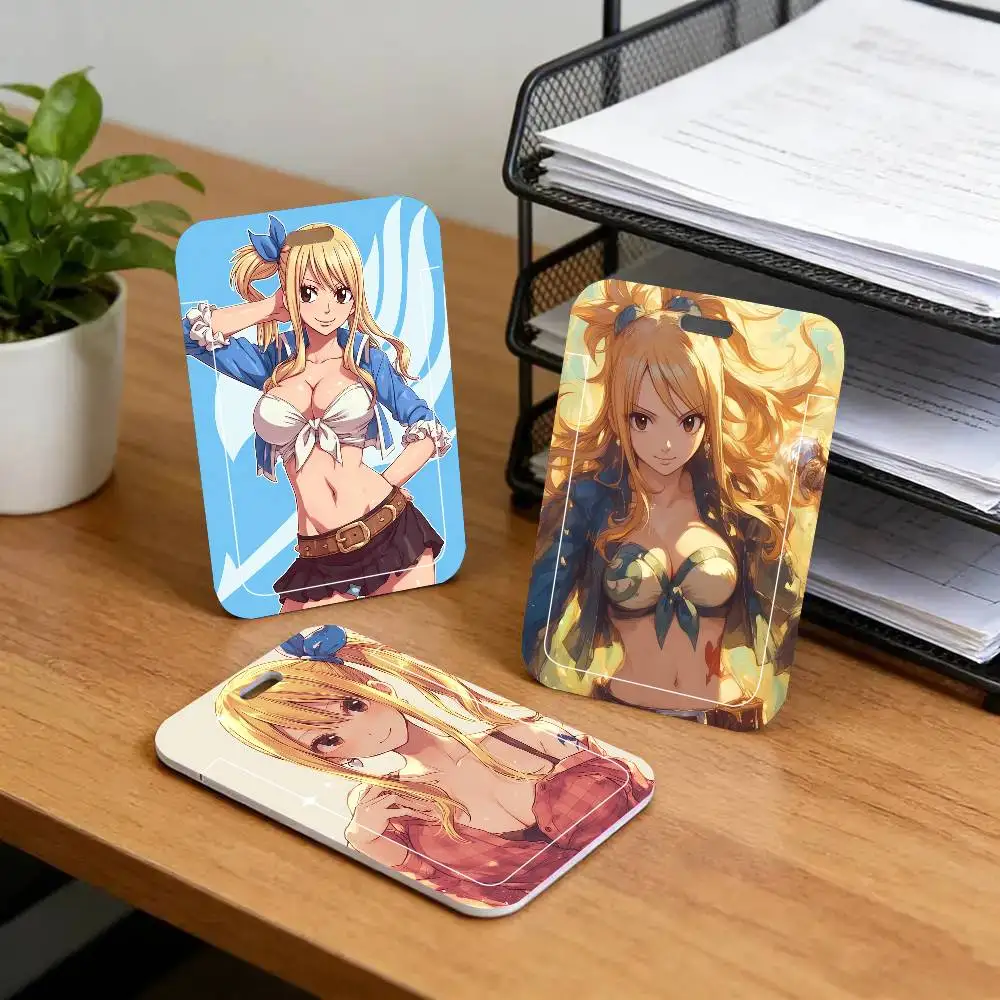 Lucy Heartphilia Animation Fairy Tail Black Lanyard Card Holders Student Meal Cards And Campus Ids School