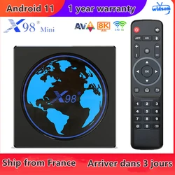 Best X98mini  Smart Android 11.0 TV Box S905W2 4G32G 4G64G Media Player X96 Smart tv m3u  set top box ship from france