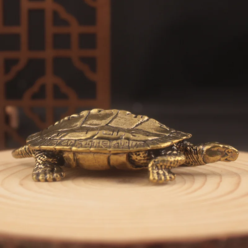 1/2pcs Solid longevity turtle 24 solar terms 12 hours pure copper small turtle ornament rich in the world