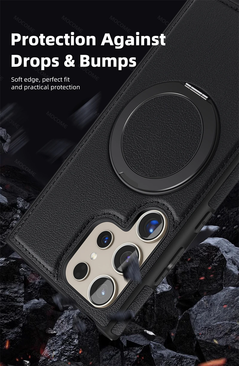360 Rotating Metal Ring Stand Macsafe Magnetic Case for Samsung Galaxy S24 Ultra S23 S22 Plus S24Ultra S 24 Magsafe Holder Cover