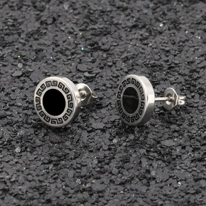 1PC Round earrings woman man fashion jewelry fake ear plug tunnel stainless steel piercing ear stud