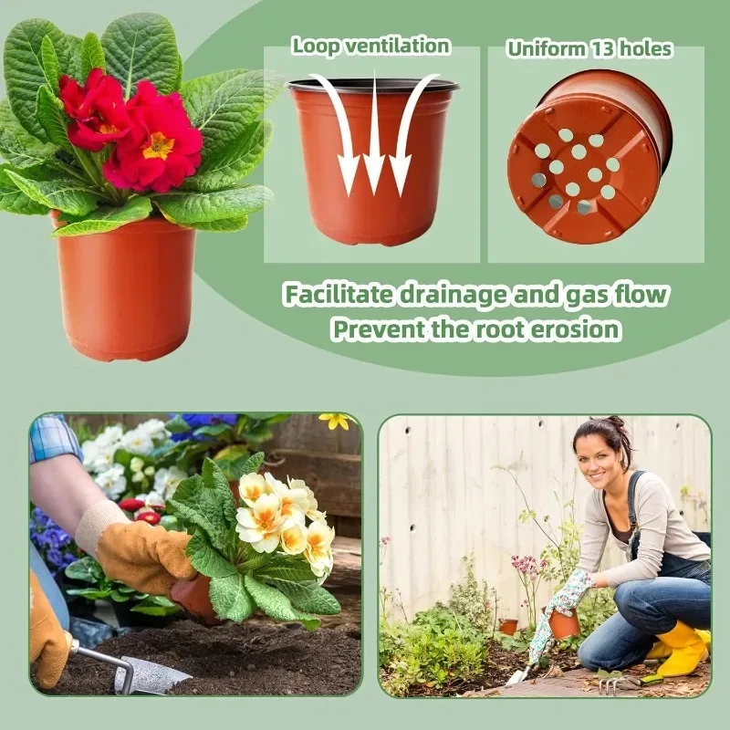 20/100 قطعة أواني الحضانة النباتية المرنة البذر أصيص زرع البلاستيك زهرة حاوية النبات الشتلات قطع زرع تنمو صندوق