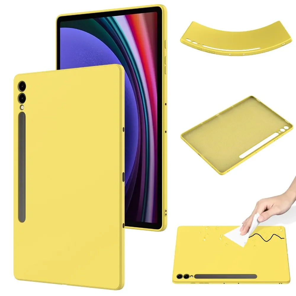 For Samsung Galaxy Tab S11 S10 S9 Ultra 14.6 Plus 12.4 FE 11inch Case Liquid Silicone Skin Feel Soft Shockproof TPU Tablet Cover