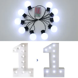 73cm Giant Figure Balloon Filling Box with Lights 1st Birthday Balloon Number 40 50 60 Balloon Frame Wedding Decor Baby Shower