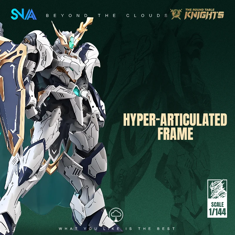 SNAA | Kit Model Mecha Ksatria Tristan Meja Bundar Skala 1/144 – Figur Aksi Artikulasi dengan Pedang Besar Titan, Perisai Aegis