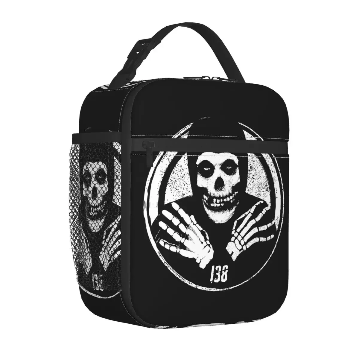 Crimson Ghost Misfits Insulated Lunch Bag Thermal Bag Reusable Skull Portable Tote Lunch Box Food Storage Bags College Picnic