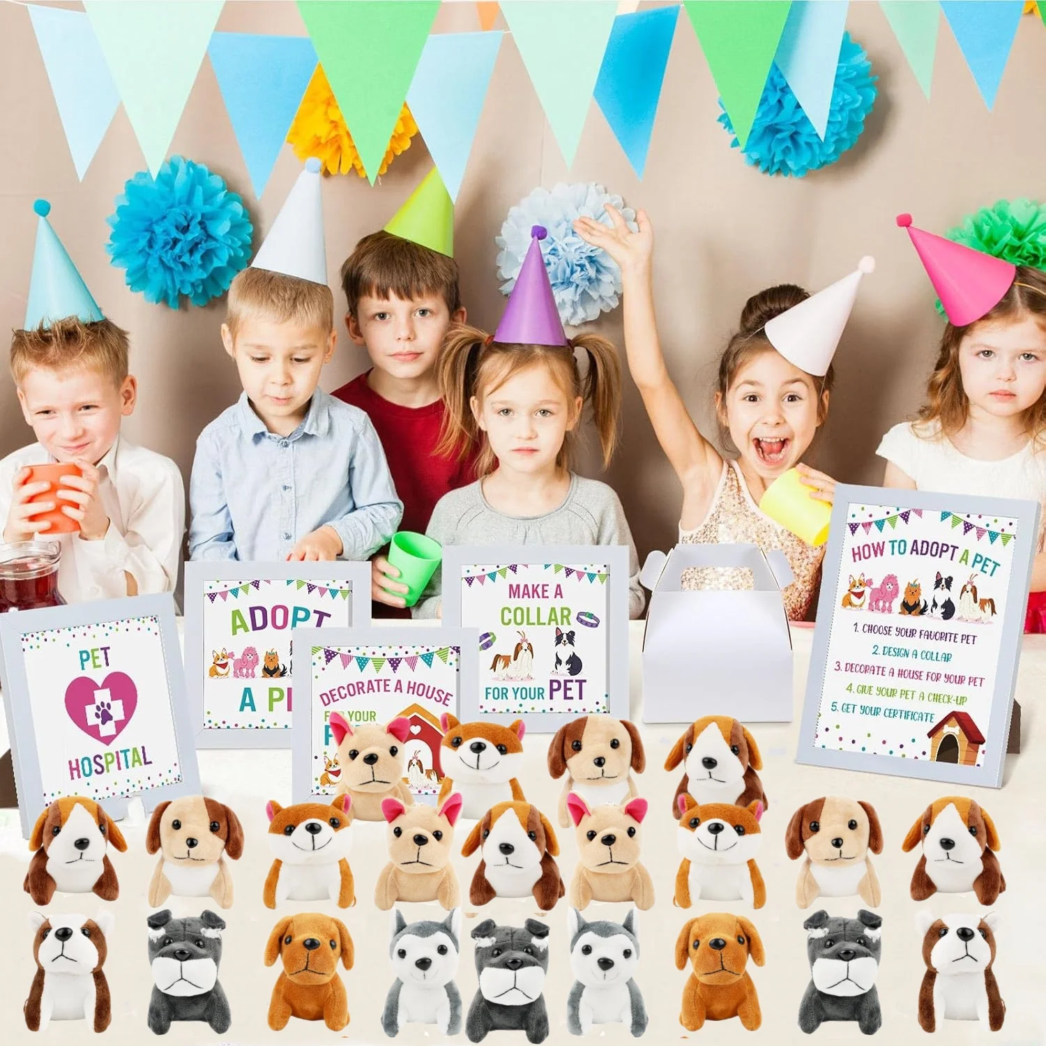 8-32PCS Mini Plush Dogs Bulk 12cm Puppy Stuffed Animals Soft Cute Small Dogs for Birthday Party Favors Baby Shower Goodie Bags