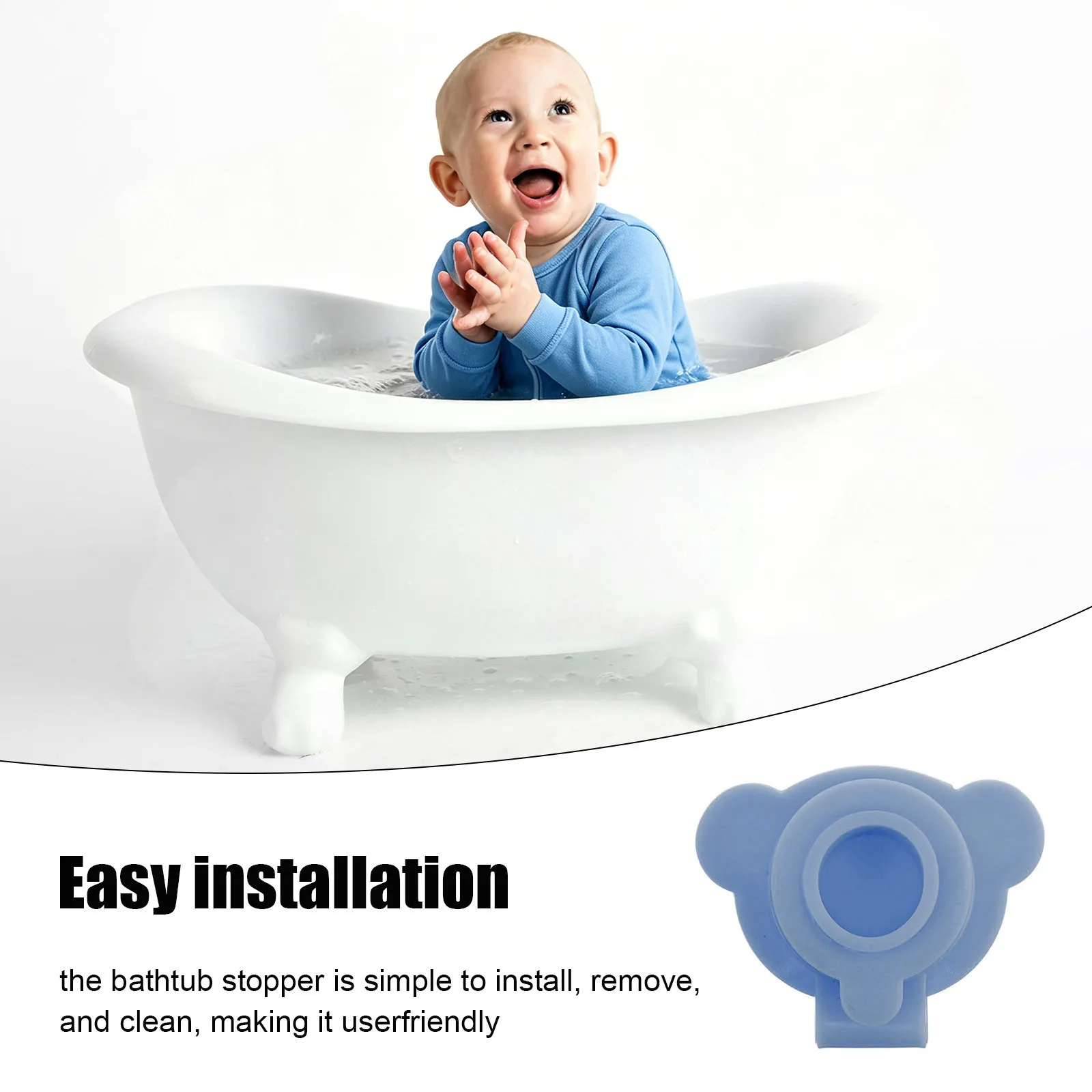 Bathtub Drain Stopper Baby Bathtub Plug Sealing Cover Silicone Drain Stopper For Bathroom Sink Sealing Cover (Random pattern)