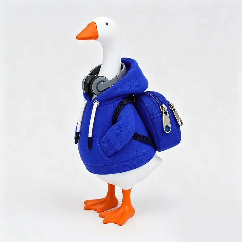 5 Inch Goose Outfits Red Hoodies Soft Solid Color Mini Porch Goose Hoodies Desk Goose Outfits Clothes for Table Decoration