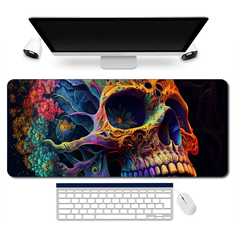 

Коврик для стола Skull Art, нескользящий и водонепроницаемый коврик для мыши, коврик для украшения офисного и игрового стола, идеальный подарок для друзей.
