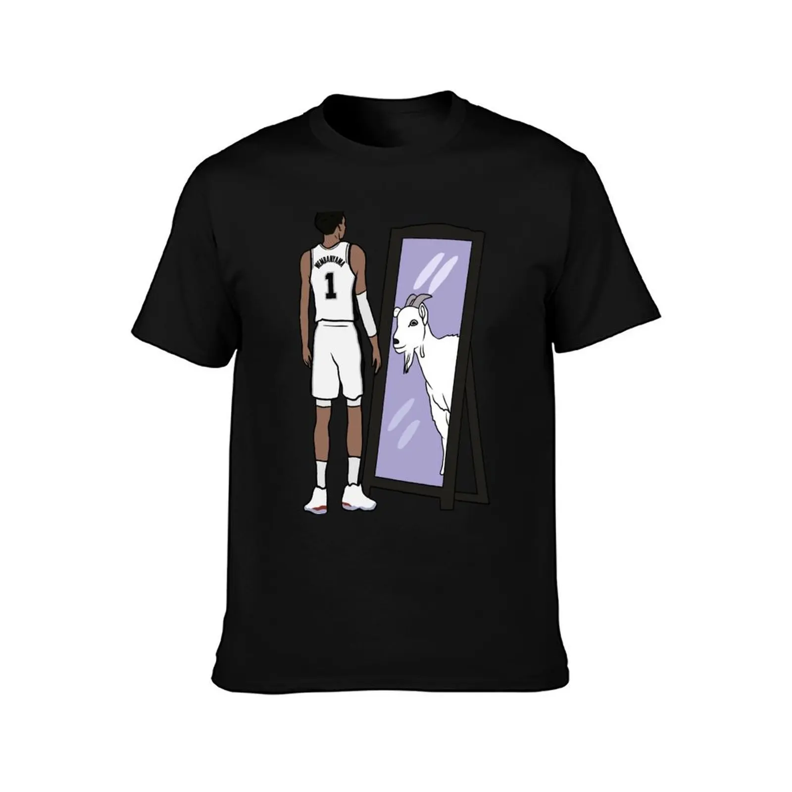 Victor Wembanyama Mirror GOAT T-Shirt summer tops Blouse oversized mens t shirts casual stylish image 2