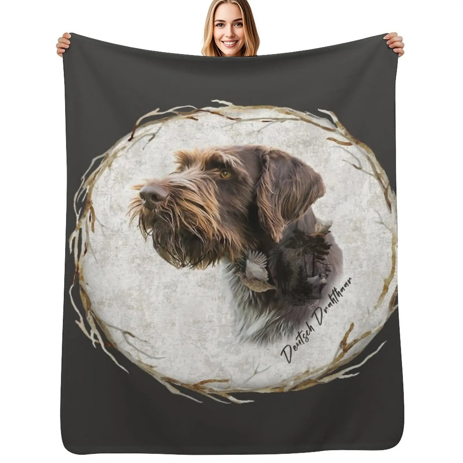 

German Wirehaired Pointer's thoughts Throw Blanket christmas gifts Loose manga Softest Blankets