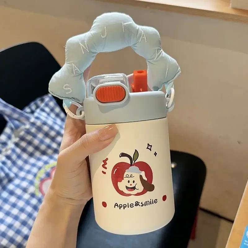 

Fashion Light Luxury Stainless Ceramic Coffee Mug 316L Steel with Straw Coffee PortableCup Insulated Thermos Mug