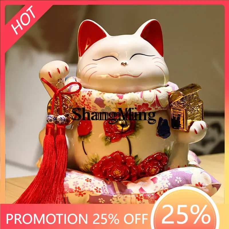 FG good-looking  ceramic crafts lucky cat ornament large ceramic piggy bank creative gift ornament