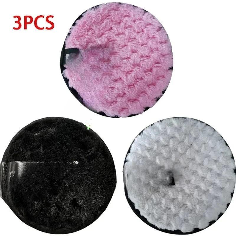 3 pçs almofadas removedoras de maquiagem microfibra reutilizável toalha de rosto toalhetes de maquiagem pano lavável almofadas de algodão cuidados com a pele limpeza puff