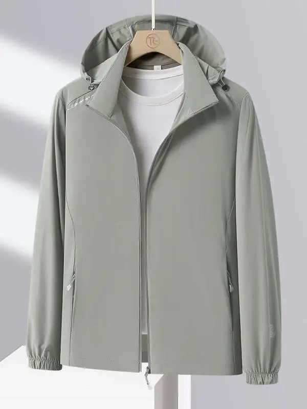 

Летняя мужская куртка Yaloo с защитой от УФ-лучей, из ледяного шелка, для активного отдыха, легкая, со съемным капюшоном, дышащая, модная, городская, стильная