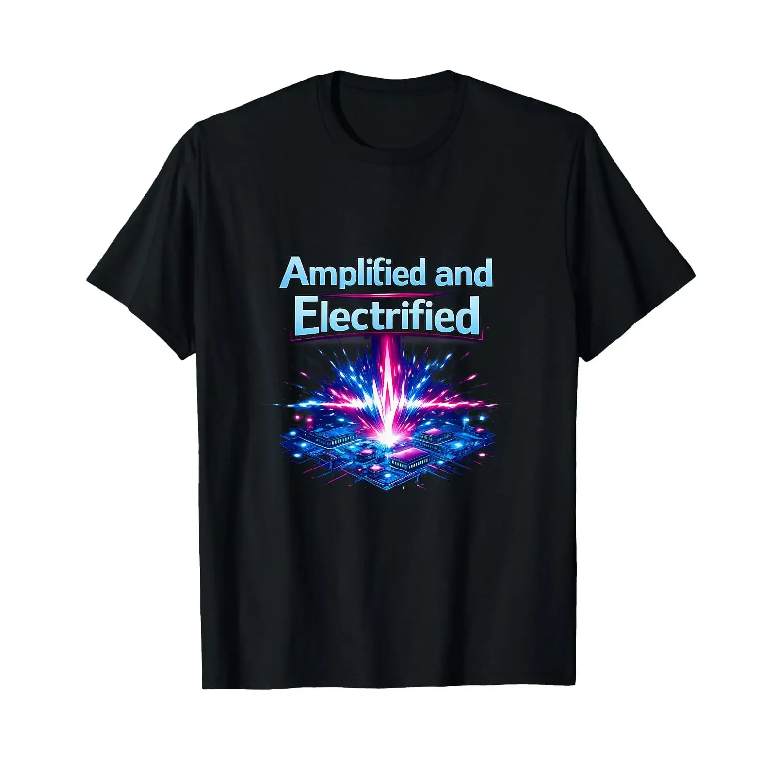 Amplified and Electrified Electrician Power Humor T Shirt vintage Washed Versatile designer clothes Breathable Soft Unisex
