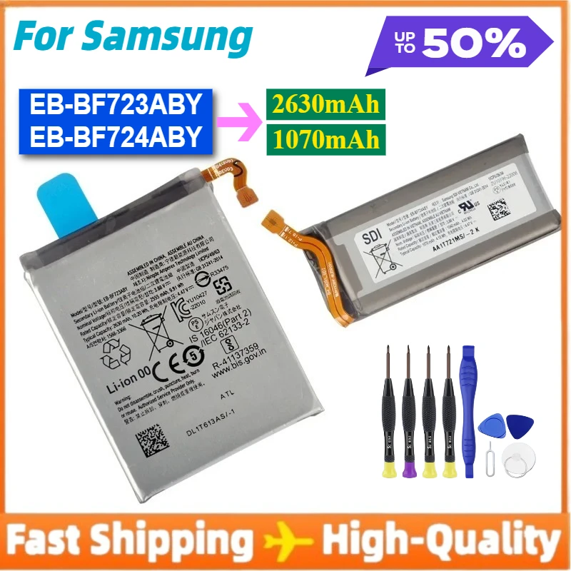 

EB-BF723ABY EB-BF724ABY High-Quality Battery for Samsung Galaxy Z Flip 4 5G F723 F724 SM-F7210 Replacement Batteries+Tools