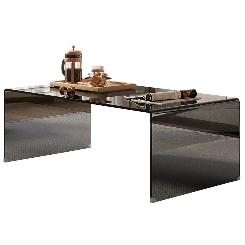 

New coffee table glass living room household rectangular small apartment simple modern mini office tea machine table minimalist