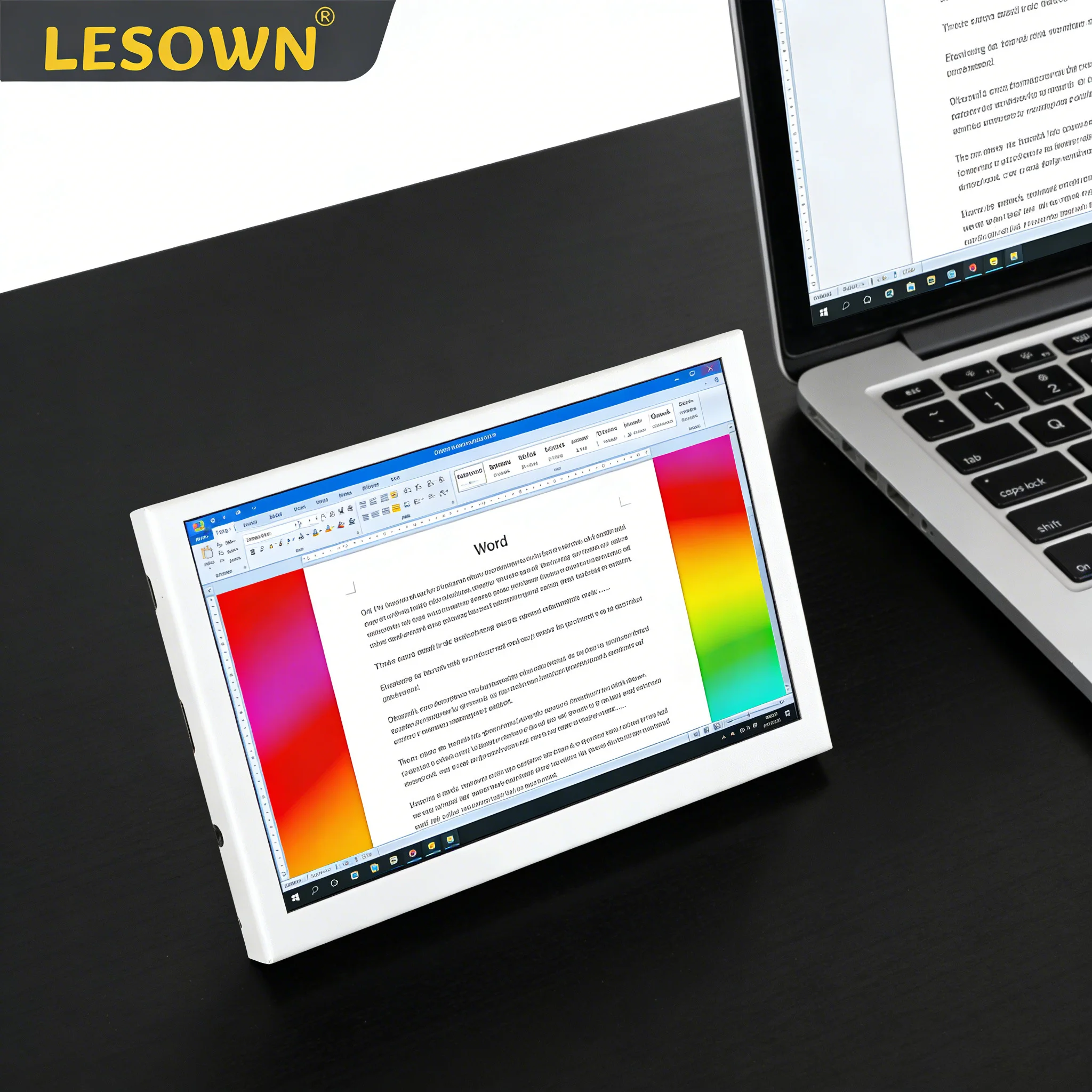 LESOWN Tiny Display 7 Inch 1024x600 Ultra Portable Monitor Plug & Play Small Second Screen Auxiliary Display for PC Word Laptop