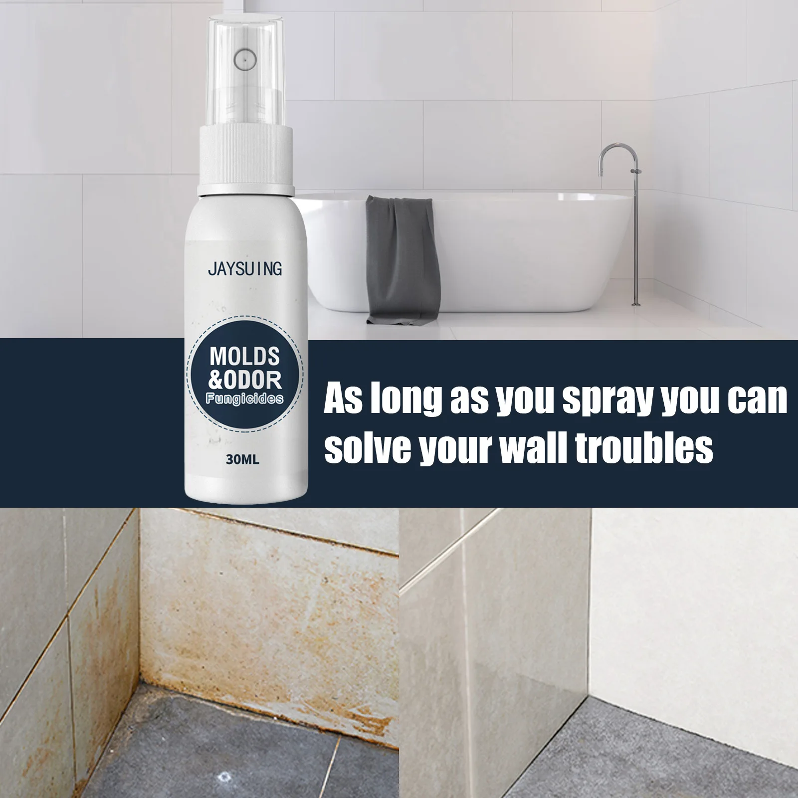 Mold Remover Spray Wall Moldy Removal Anti Mold Stains Toilet Joint Bathroom Kitchen Multi-purpose Cleaner Mildew Cleaning Agent
