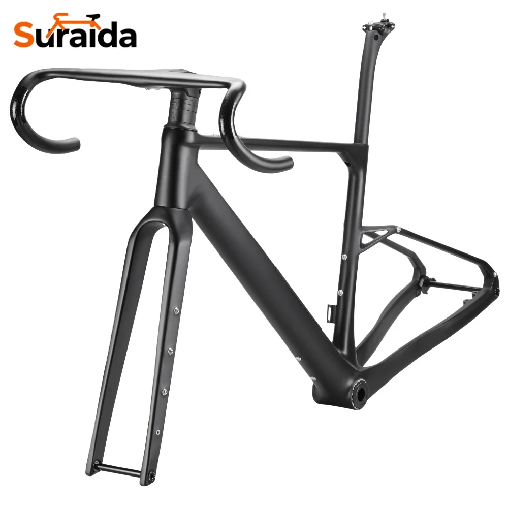 

Suraida 700C*50C 2026 T1100 Carbon Gravel Bicycle Frameset T47 Thread Disc Brake Gravel Frame with Storage Box UDH Hanger