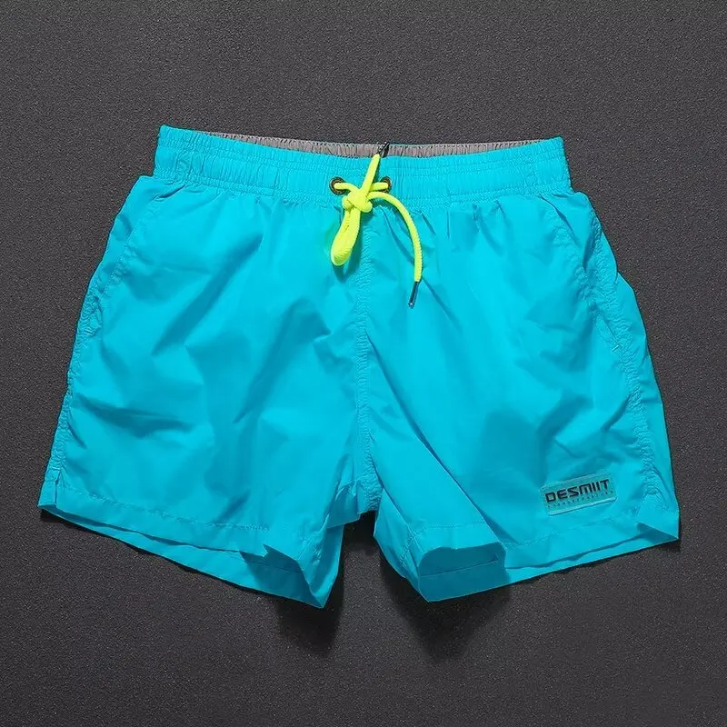 

Летние легкие спортивные мужские шорты Quick Dry Fitn Casual, пляжные брюки свободного кроя с эластичным поясом