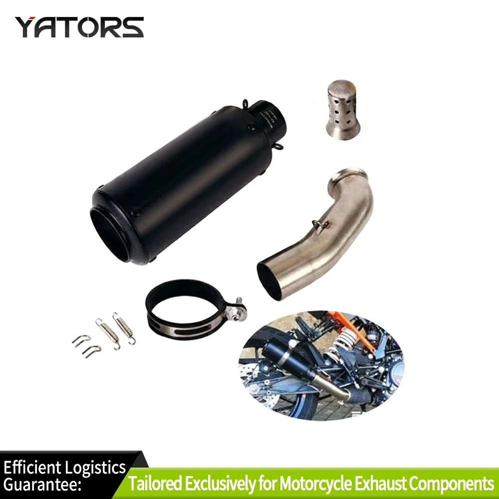 For DUKE 390 RC390 125 250 2017-20 Exhausts Pipes Exhaust Systems Modified Exhaust Mid Pipe Black Muffler Slip 