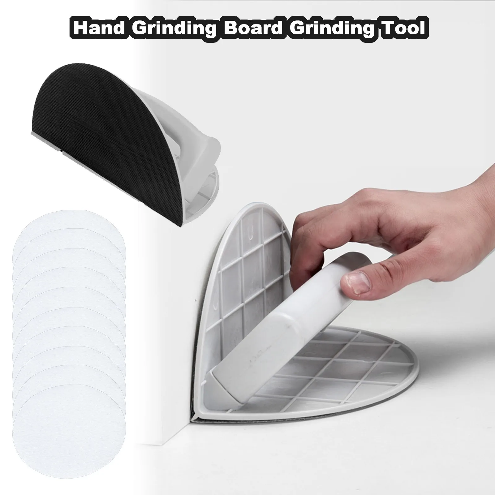 Durable Handmade Grinding Tool Multifunctional Semi Circular Angle Sanding Internal Corner Sandpaper Hand Grinding Board Tools