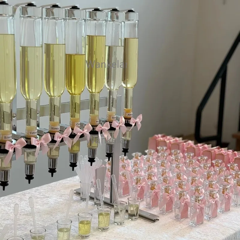 New Designed Gold Table Stand Wedding Decoration Scent Experience Essential Oil  Perfume  Bar Dispenser 5-12 Bottles 375ml/500ml