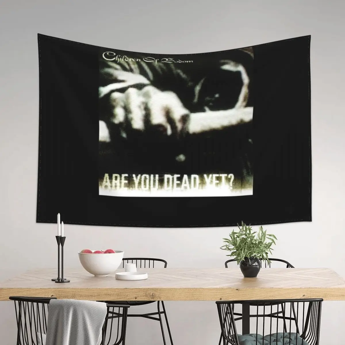 

Children Of Bodom Are You Dead Yet Album Cover Tapestry Aesthetic Decoration House Decorations House Decoration Tapestry