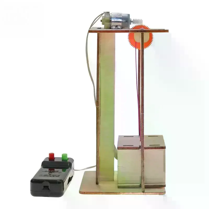 1 Set Science School Projects DIY Electric Remote Control Lift Elevator Wooden Model Kit Experiment Science Toys For Kids