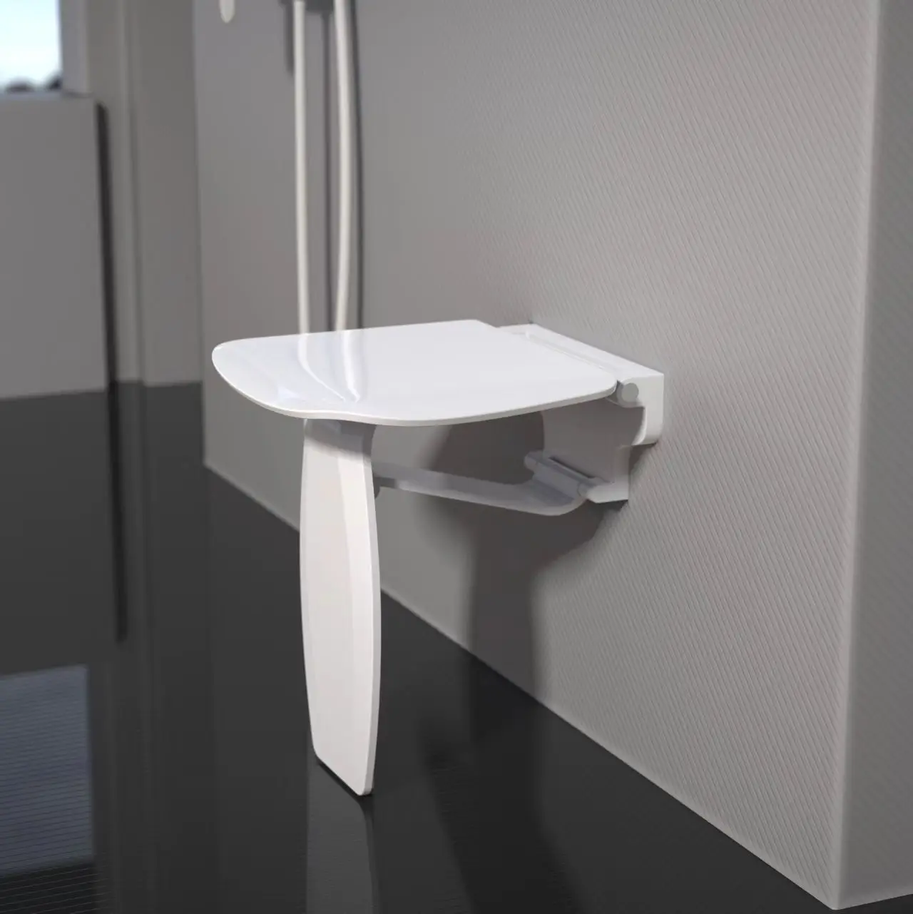 Modern Design Bathroom Folding Seat Shower Stool Wall Stool Invisible Bath Chair Elderly Entrance Shoe Changing Stool