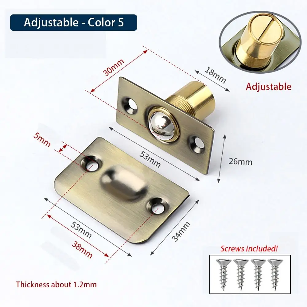 1Set Cabinet Gate Closet Door Ball Catch Spring Roller Ball with Screws Door Stopper Furniture Hardware Adjustable