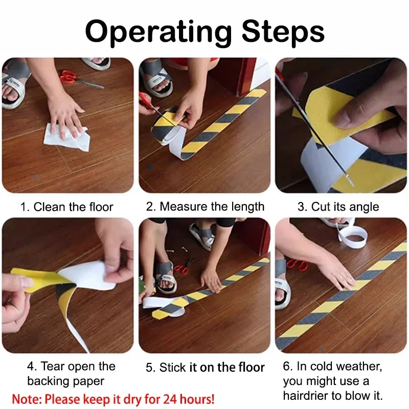 2.5/5/10cm Anti-slip Tape Elderly Strong Adhesive Non Slip Stairs Floor Safety Tread Step Outdoor Anti Slip Stickers 5m/roll