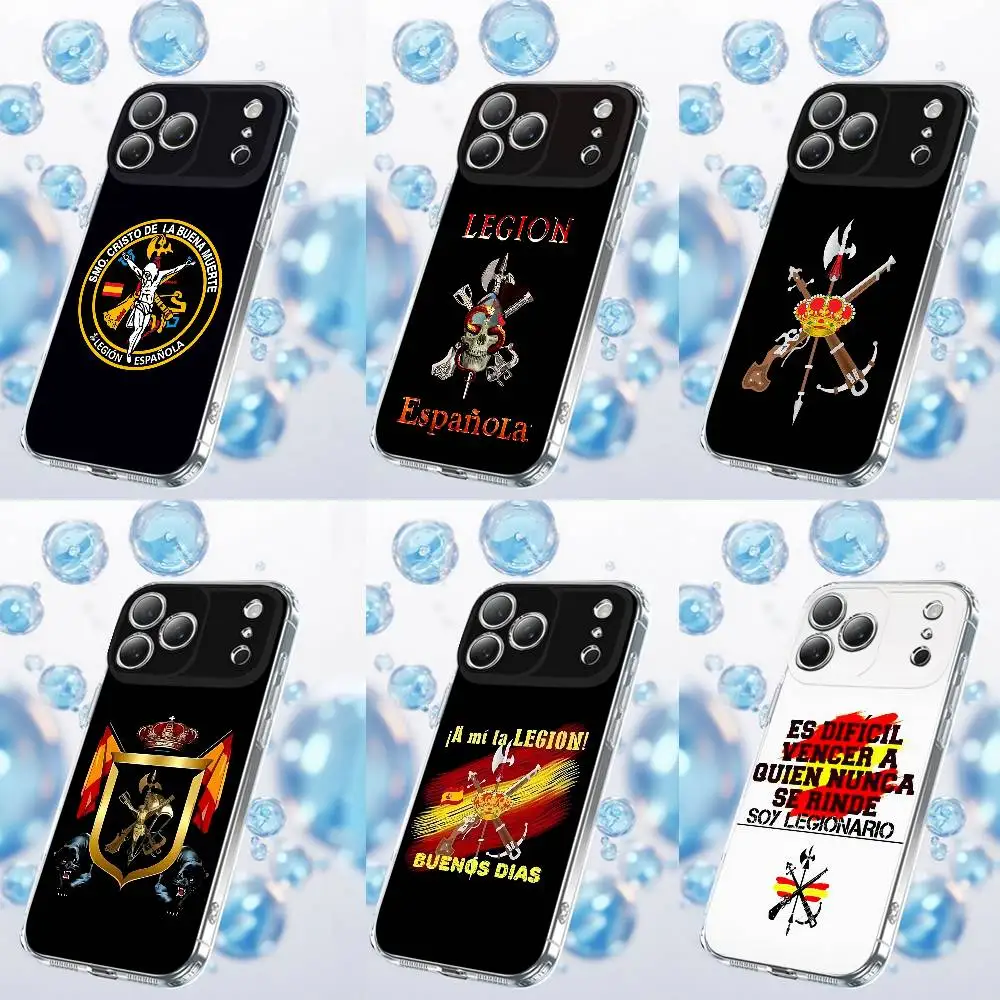 

Logo Spanish Legion Spain Phone Case For iPhone 17,16,15,14,13,12,11 Plus,Pro,Max,Plus,E,SE4,Air,Mini Transparent
