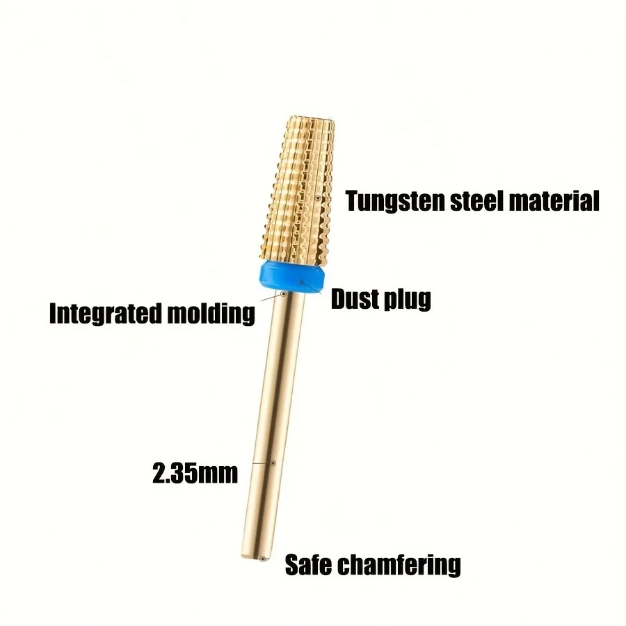 1 PC Nail Drill Bit, 3/32-Inch Tungsten Steel Safety Drill Bit, for Quick Removal and Buffing of Acrylic Gel Nails