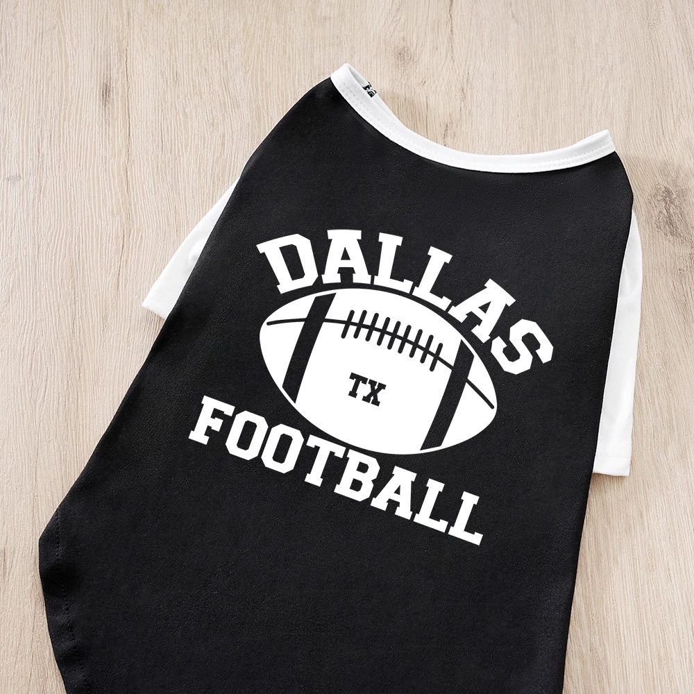 Dog Sweatshirt DALLAS Football Print Pet T-Shirt, Breathable Dog Apparel Puppy Pet Clothes for Dogs Cats Cute Soft Vest Team