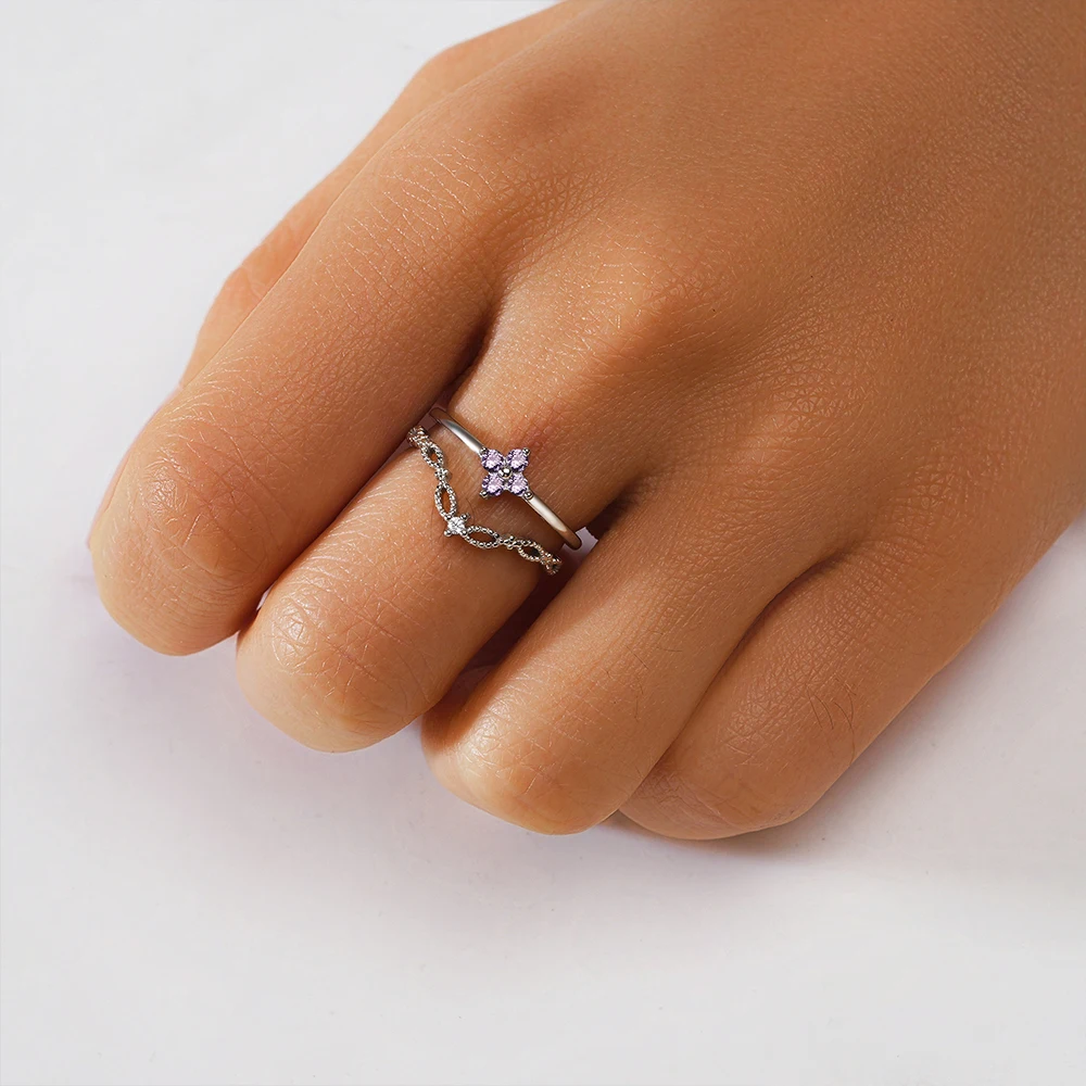 Aide 925 Sterling Silver 1pc Y2K Sweet Cute Resizable Ring For Women Oval Zircon Open Rings Designer Jewelry Wedding Party Gift